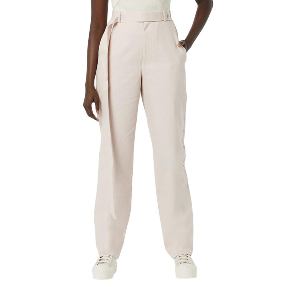 Maison Blanche High Waisted Belted Cotton Twill Pants NWT 2X light academia norm